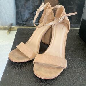 A New Day Nude Suede Heels
